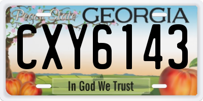 GA license plate CXY6143
