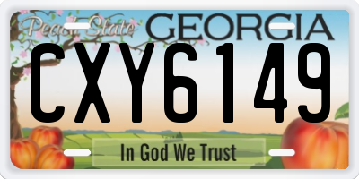 GA license plate CXY6149