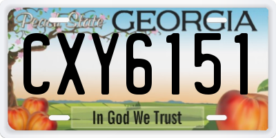 GA license plate CXY6151