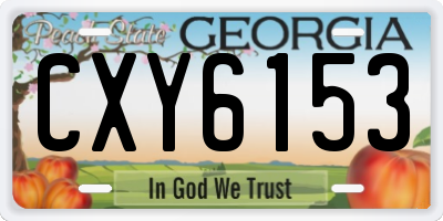 GA license plate CXY6153