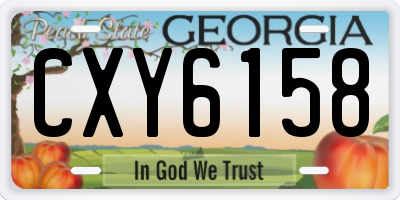 GA license plate CXY6158