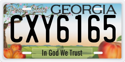 GA license plate CXY6165