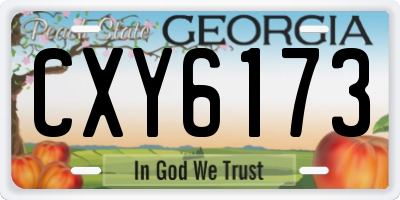 GA license plate CXY6173