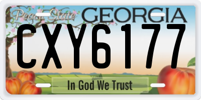 GA license plate CXY6177