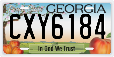 GA license plate CXY6184