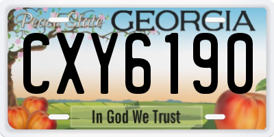 GA license plate CXY6190