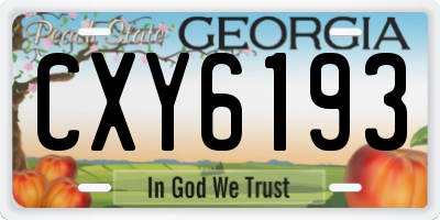 GA license plate CXY6193