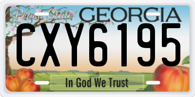 GA license plate CXY6195