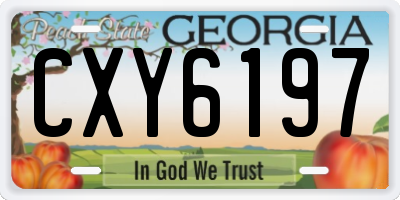 GA license plate CXY6197
