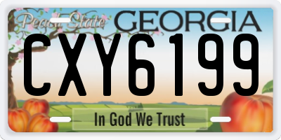 GA license plate CXY6199