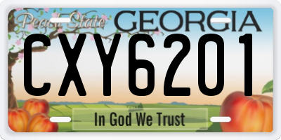 GA license plate CXY6201