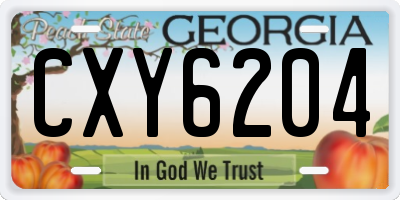 GA license plate CXY6204
