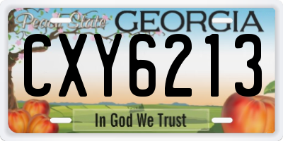 GA license plate CXY6213