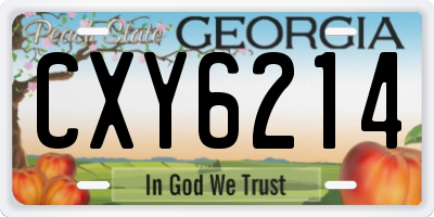 GA license plate CXY6214