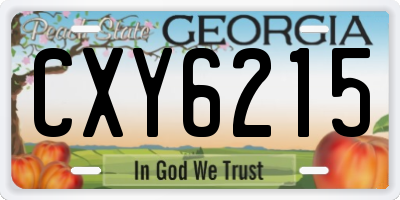 GA license plate CXY6215
