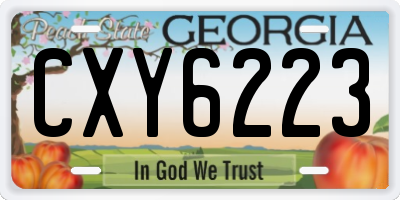 GA license plate CXY6223
