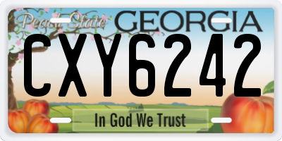GA license plate CXY6242