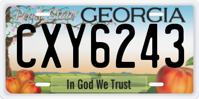 GA license plate CXY6243