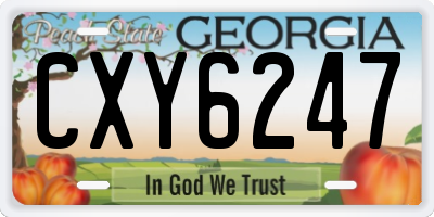GA license plate CXY6247