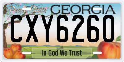GA license plate CXY6260