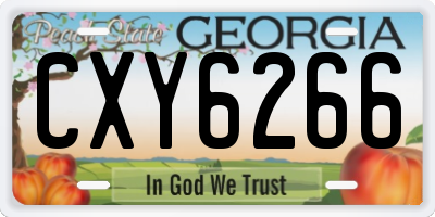 GA license plate CXY6266