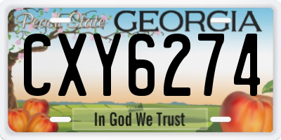 GA license plate CXY6274