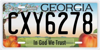 GA license plate CXY6278