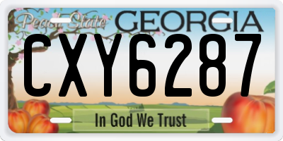 GA license plate CXY6287