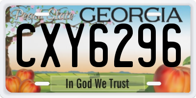 GA license plate CXY6296