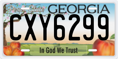 GA license plate CXY6299
