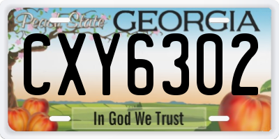 GA license plate CXY6302