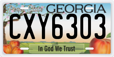 GA license plate CXY6303