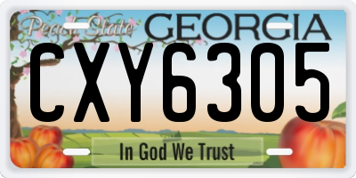 GA license plate CXY6305