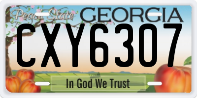 GA license plate CXY6307