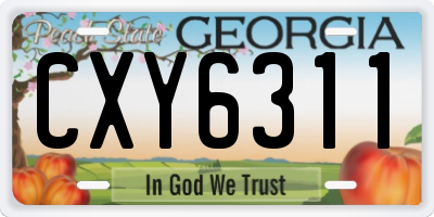 GA license plate CXY6311