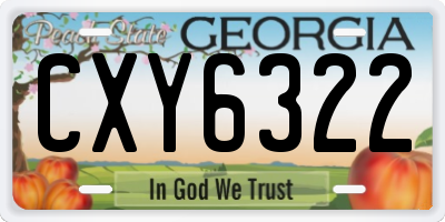 GA license plate CXY6322