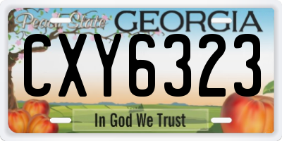 GA license plate CXY6323