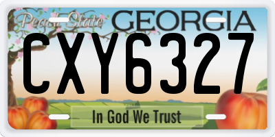 GA license plate CXY6327