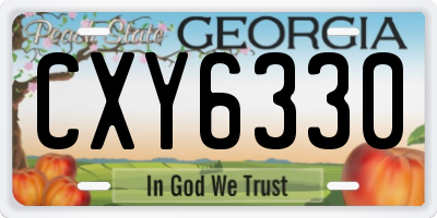 GA license plate CXY6330