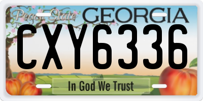 GA license plate CXY6336