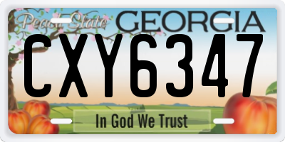 GA license plate CXY6347