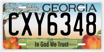 GA license plate CXY6348