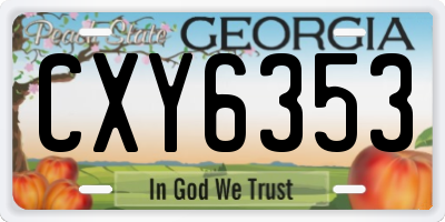 GA license plate CXY6353