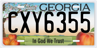 GA license plate CXY6355