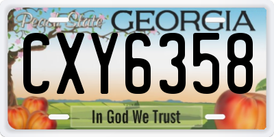 GA license plate CXY6358