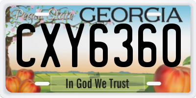 GA license plate CXY6360
