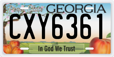 GA license plate CXY6361