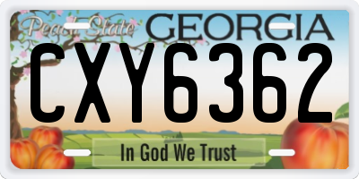 GA license plate CXY6362