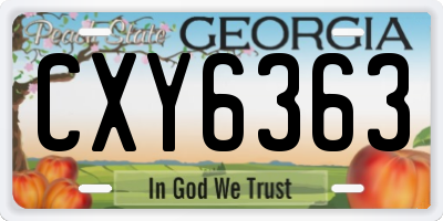 GA license plate CXY6363