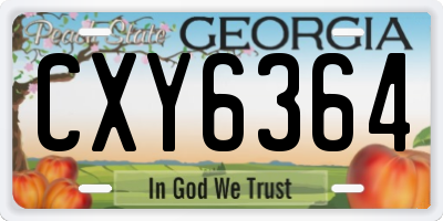 GA license plate CXY6364
